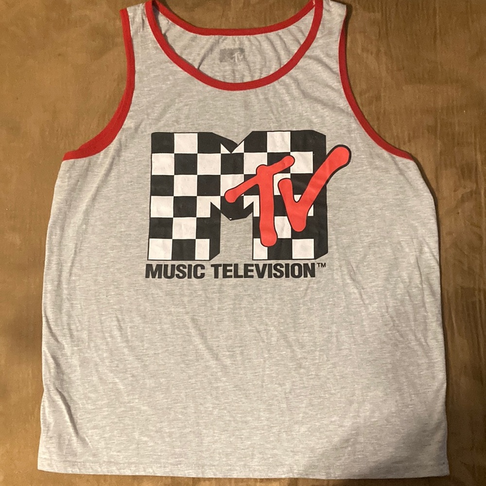 MTV checker logo graphic sleeveless top shirt K